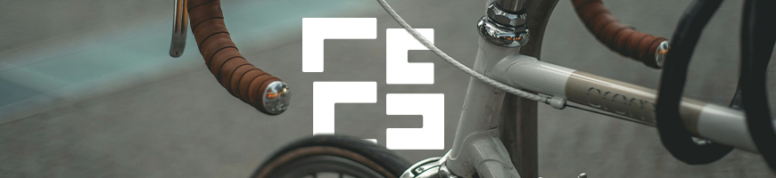 Close of bike handlebars with Evesure logo