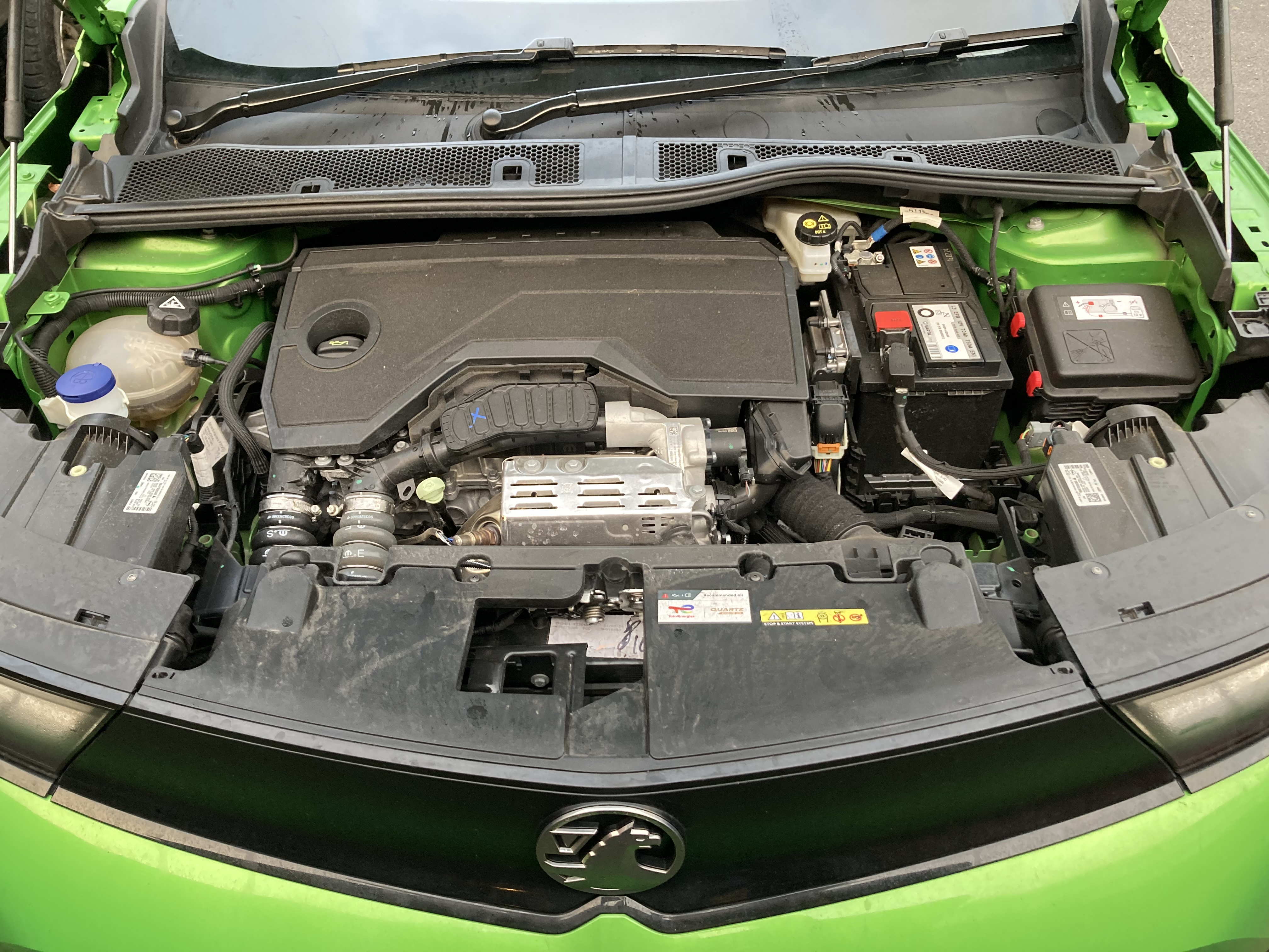 Close up of underneath car bonnet