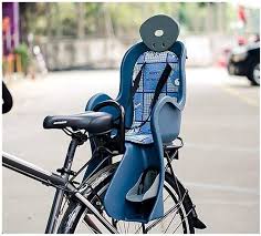Child seat attached to rear of bicycle