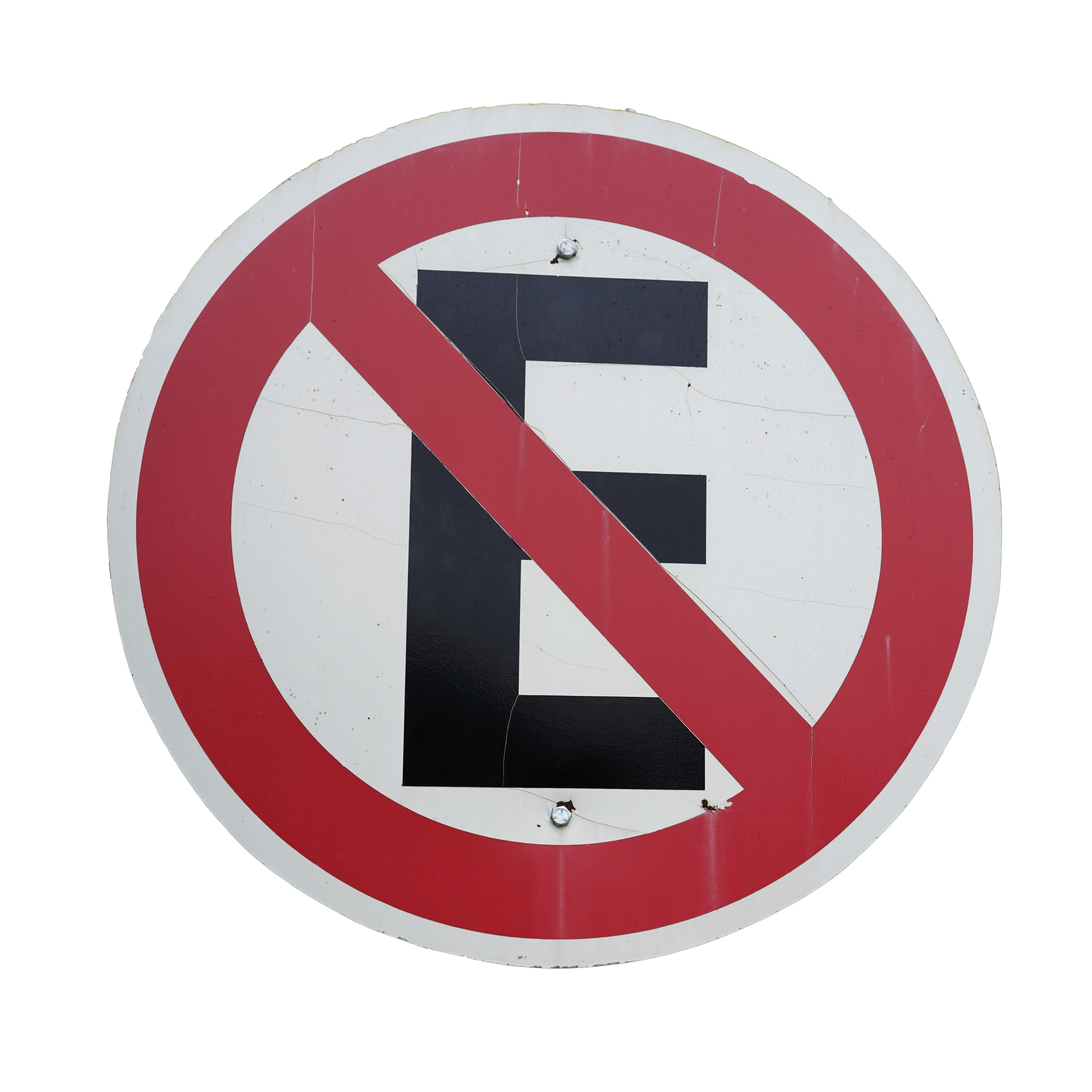 Spanish E road sign for parking here is prohibited