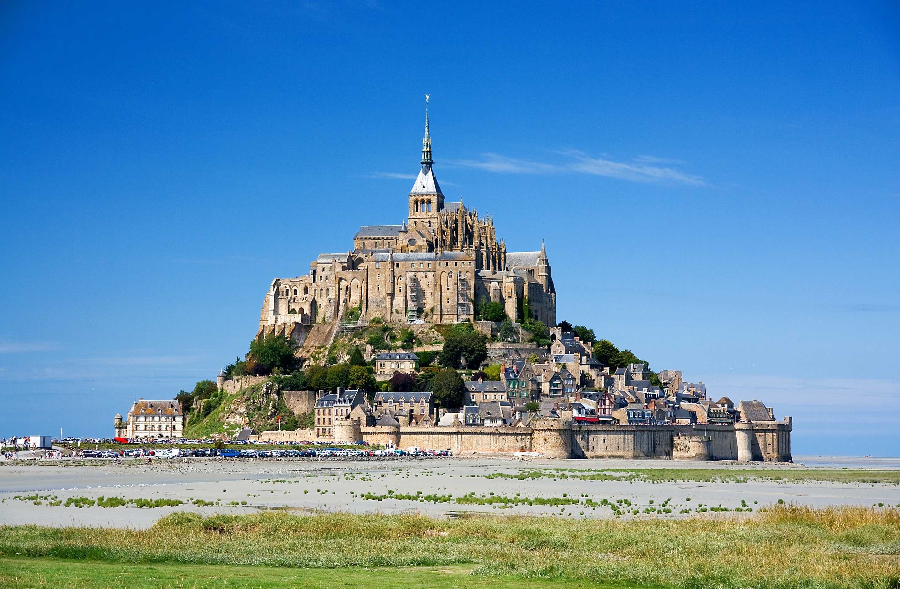 View of Mont-Saint-Michel Abbey from the bay