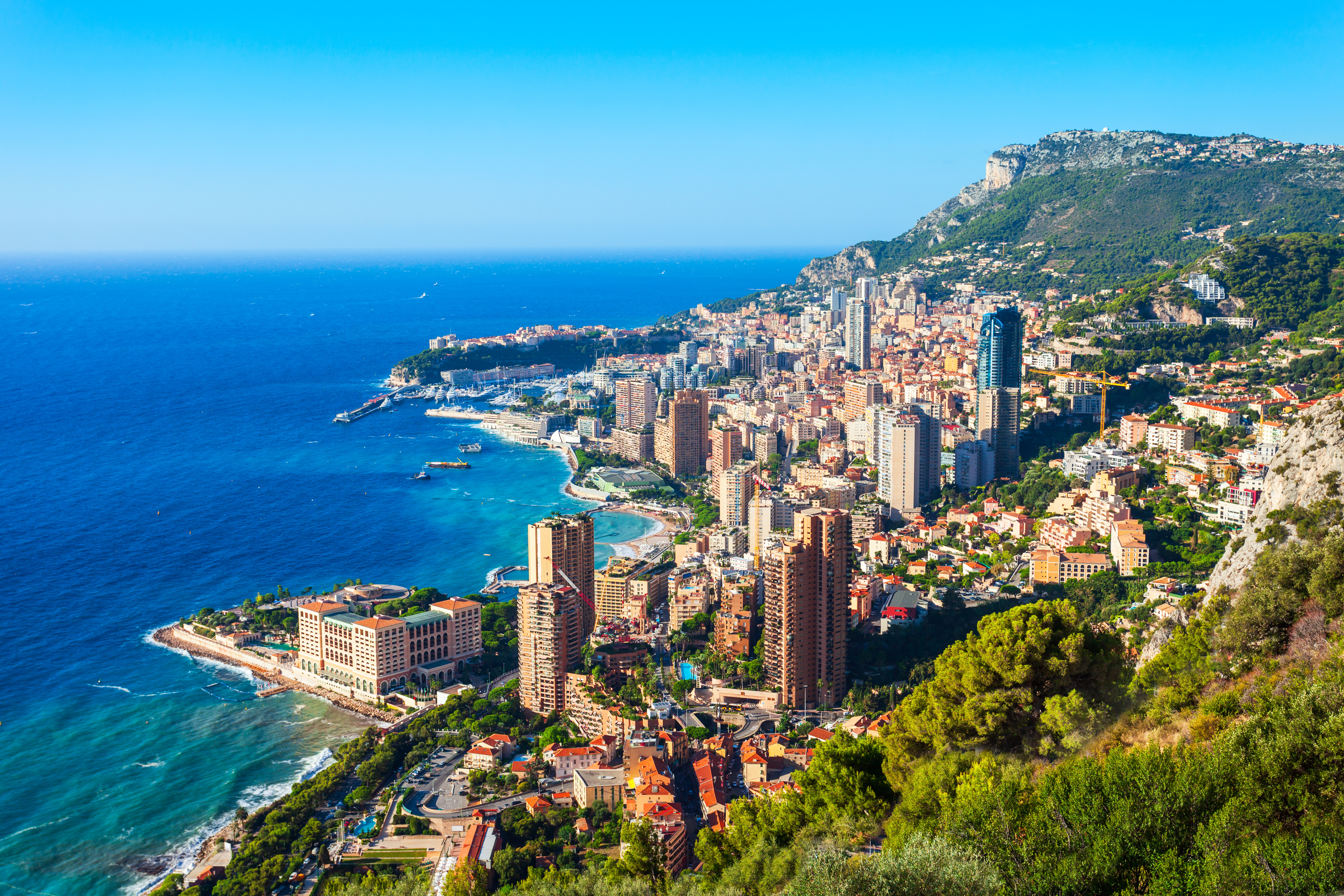Aerial view of Monte Carlo in Monaco