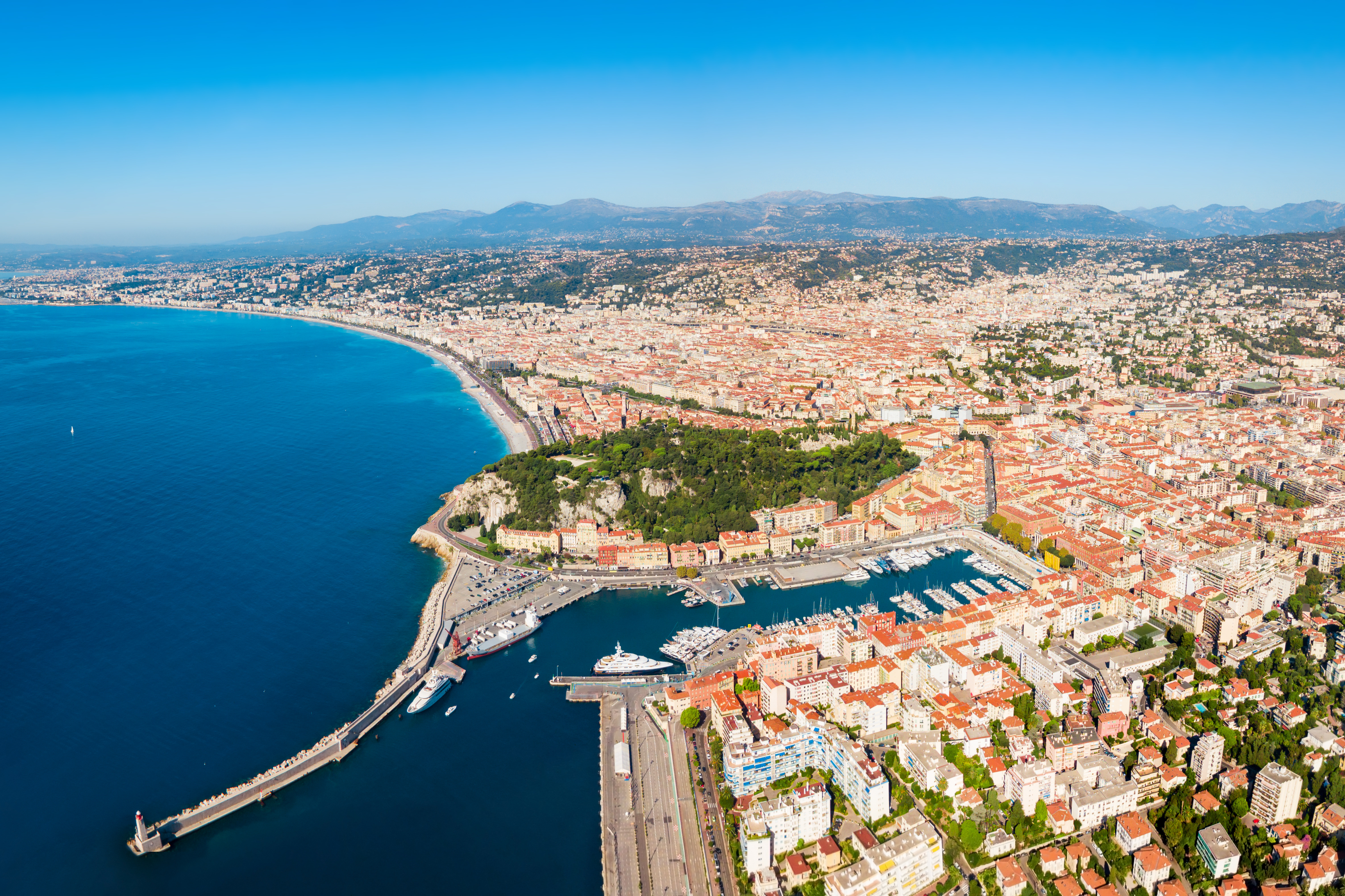 Bird's-eye view of Nice in Southern France