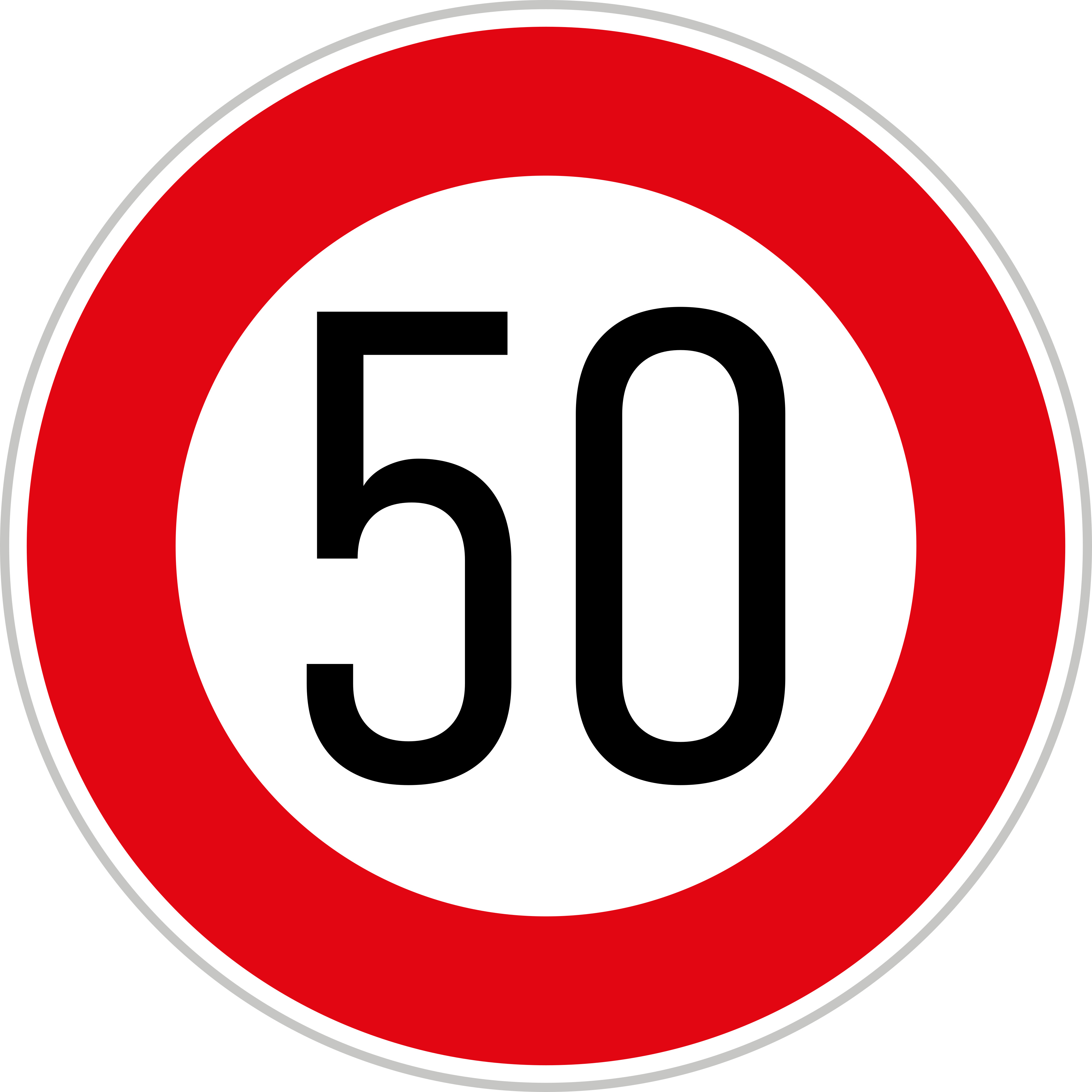 Polish Speed Limit Road Sign