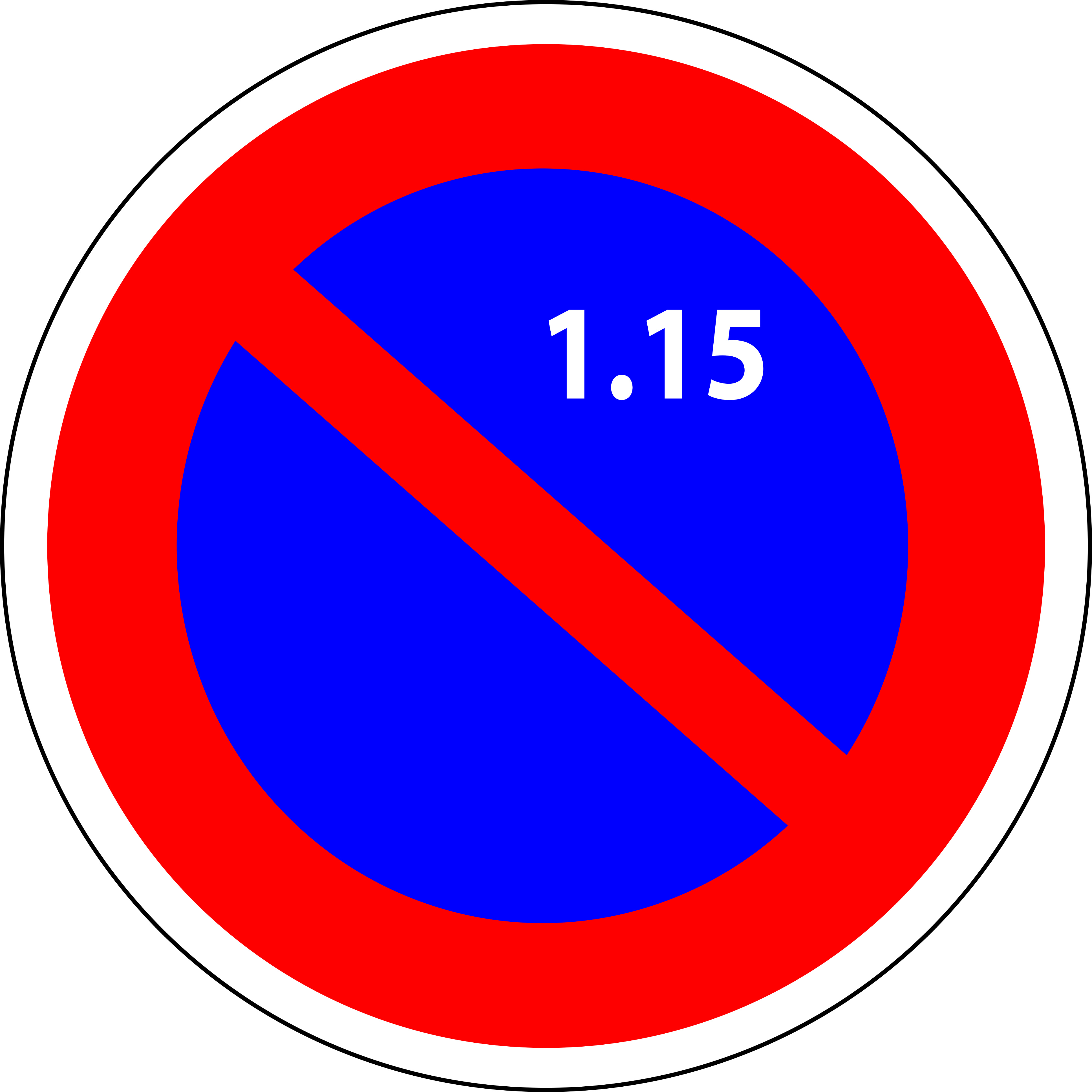 French Stationnement Alterne Road Sign for the 1st until the 15th of the month