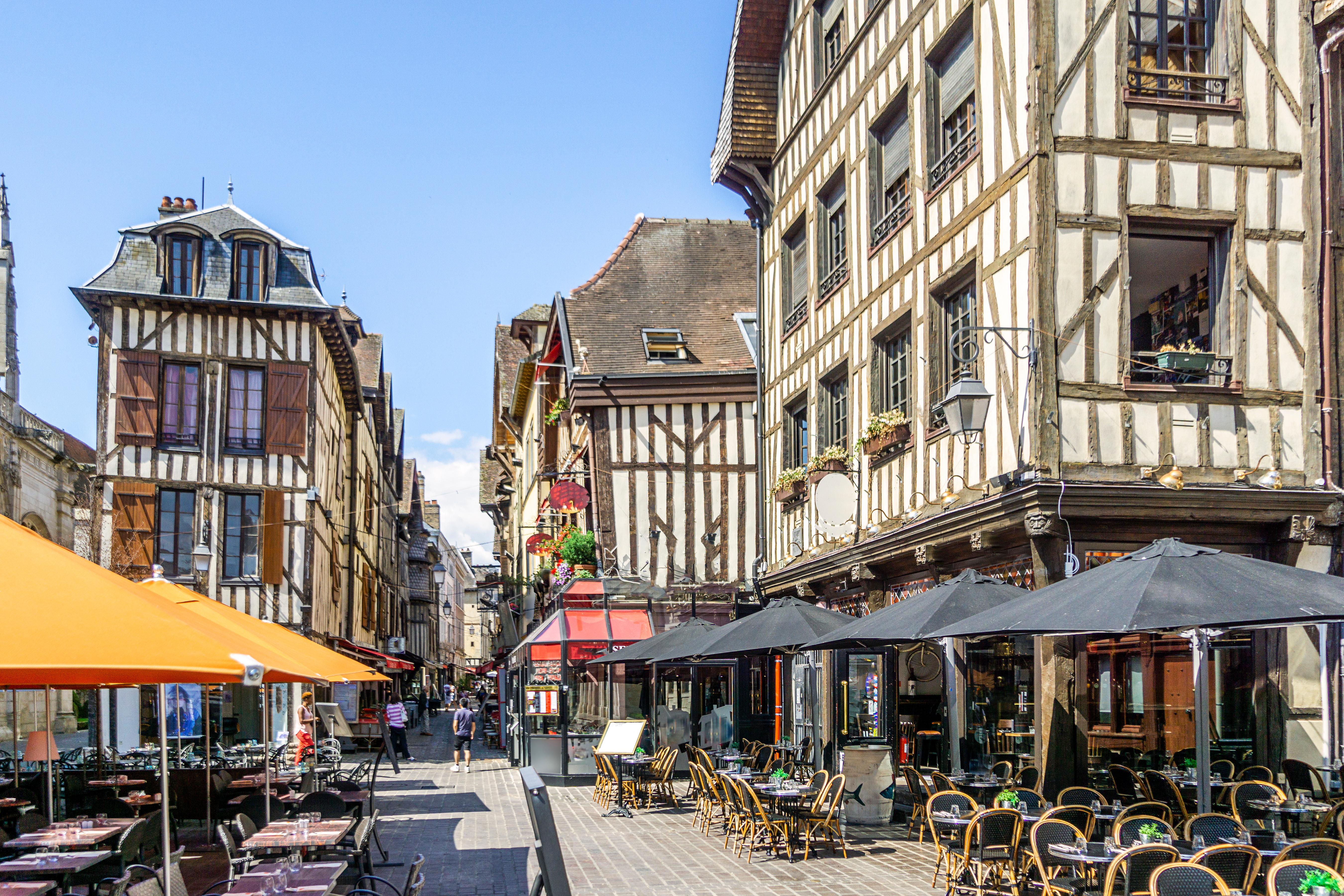Tudor houses in French town of Troyes