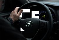 Close up of dashboard to show car warning lights