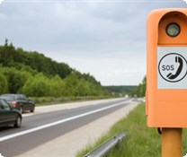 Emergency phone at the roadside